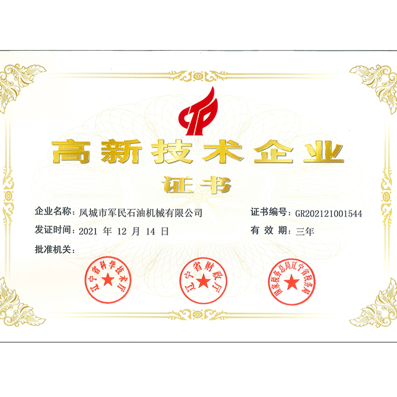 保定高新技术企业证书